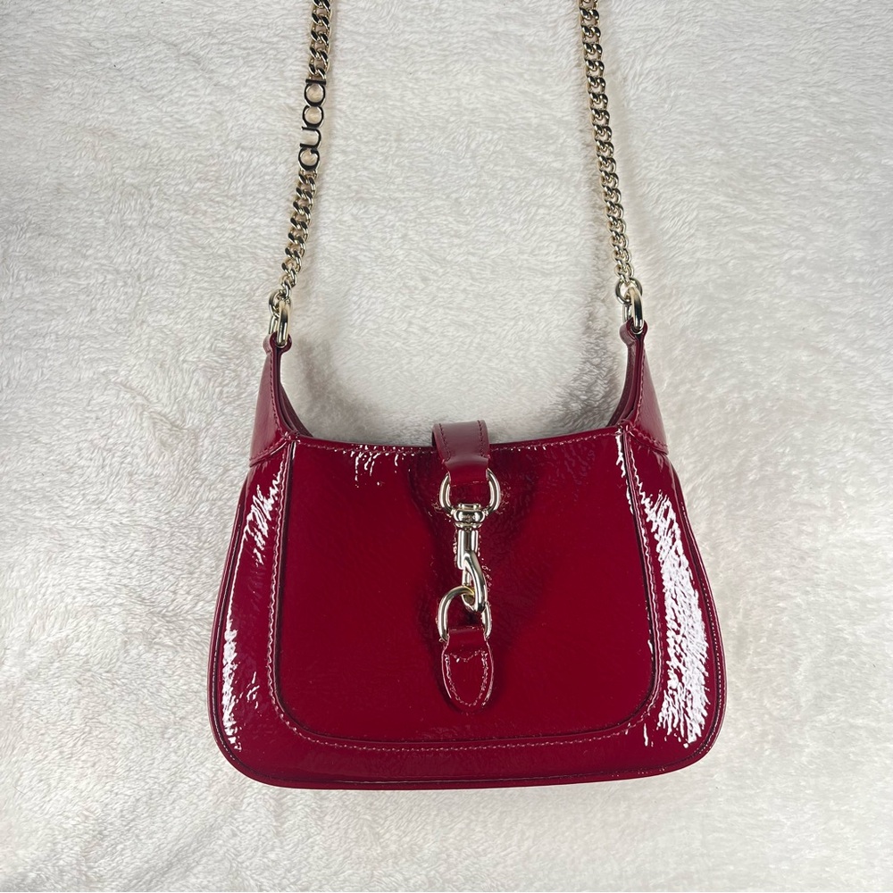 Gucci Jackie 1961 Mini Notte Patent Leather Crossbody bag